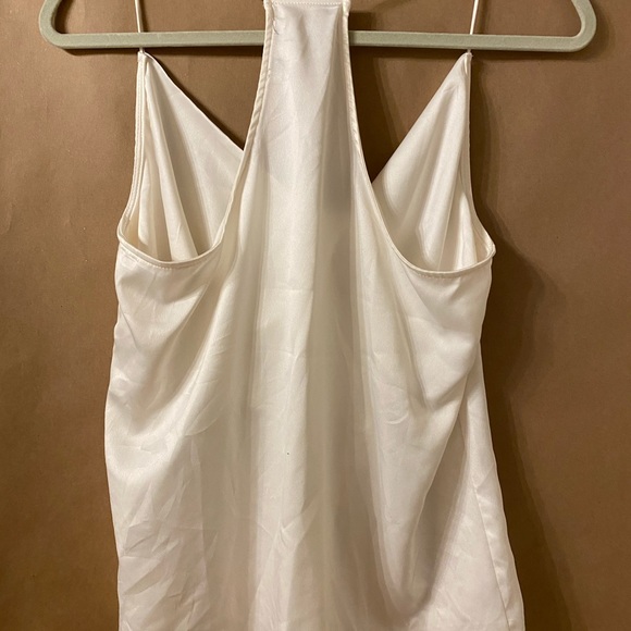 Express Cream cowl neck satin racer back cami - Picture 3 of 3